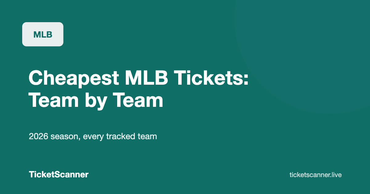 Cheapest MLB Tickets in 2026: All 30 Teams Ranked by Get-In Price