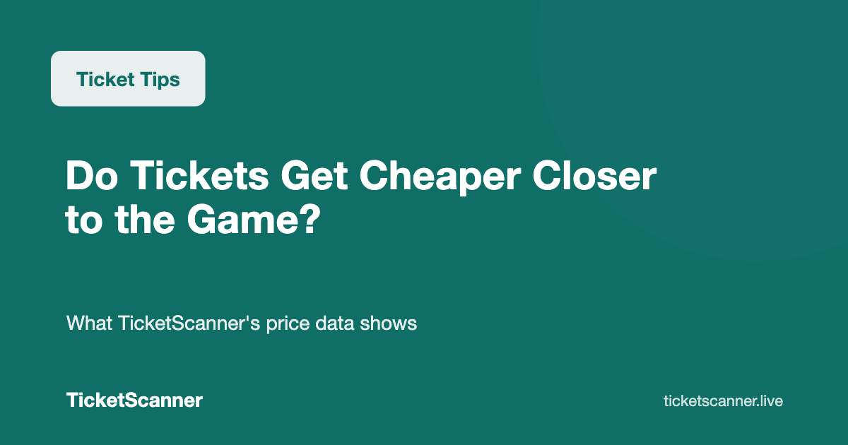 Do Tickets Get Cheaper Closer to the Game? What 460+ Games of Price Data Show