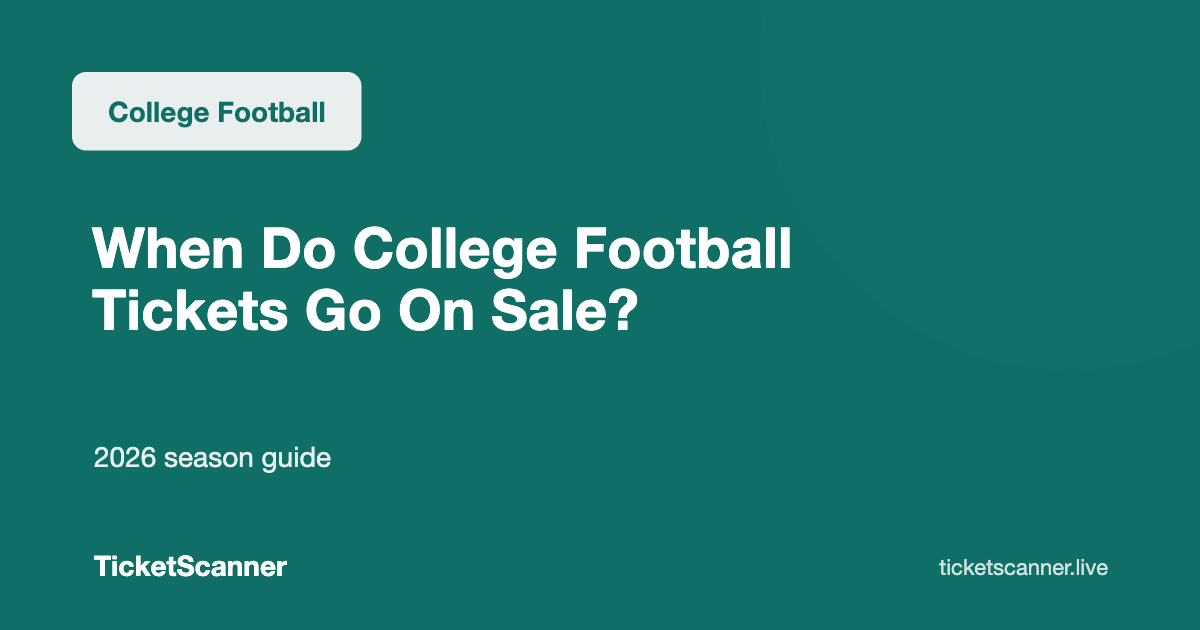When Do College Football Tickets Go On Sale? 2026 Timeline, Prices and Playoff Tickets