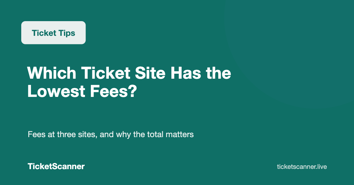 Which Ticket Site Has the Lowest Fees? Fees at Three Sites, and Why the Total Matters More